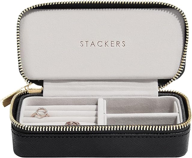 Stackers Black Medium Travel Jewellery Box