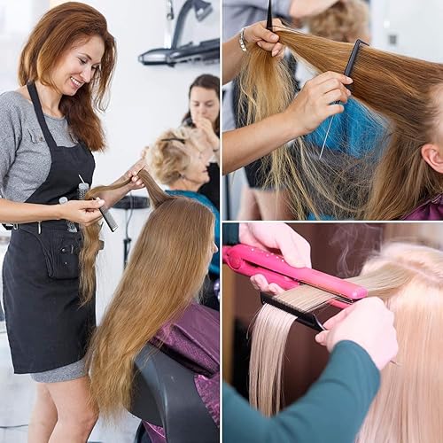 Miniatura 7 de Juego de 10 pinzas para el pelo de cola de rata, 3 peines de cola de rata, peine de separación y 7 clips de corte de cocodrilo de calidad