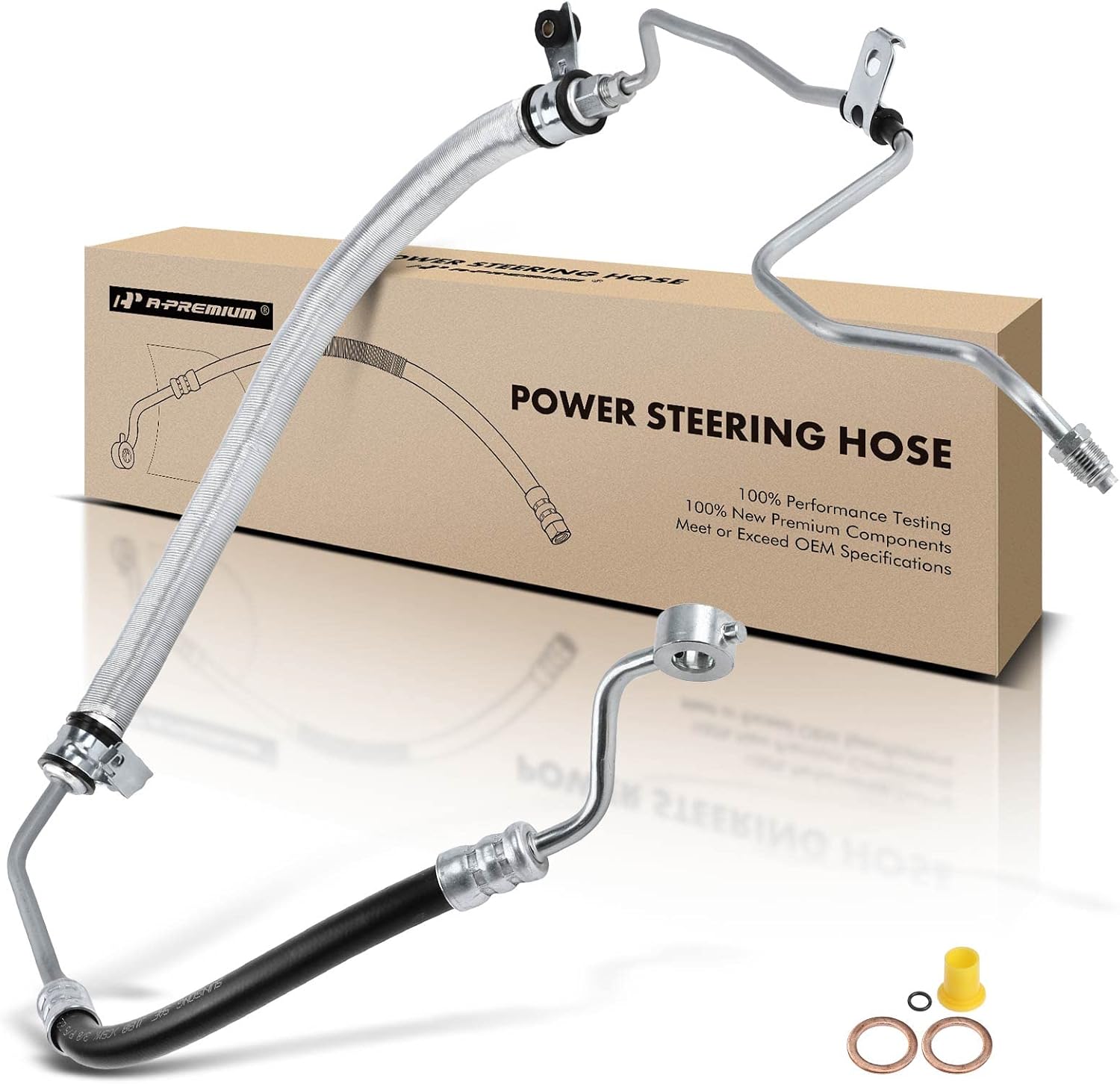 A-Premium Power Steering Pressure Hose Line Assembly Compatible with Kia Rondo 2009 2010, 2.4L, Pump to Gear/Rack Pinion