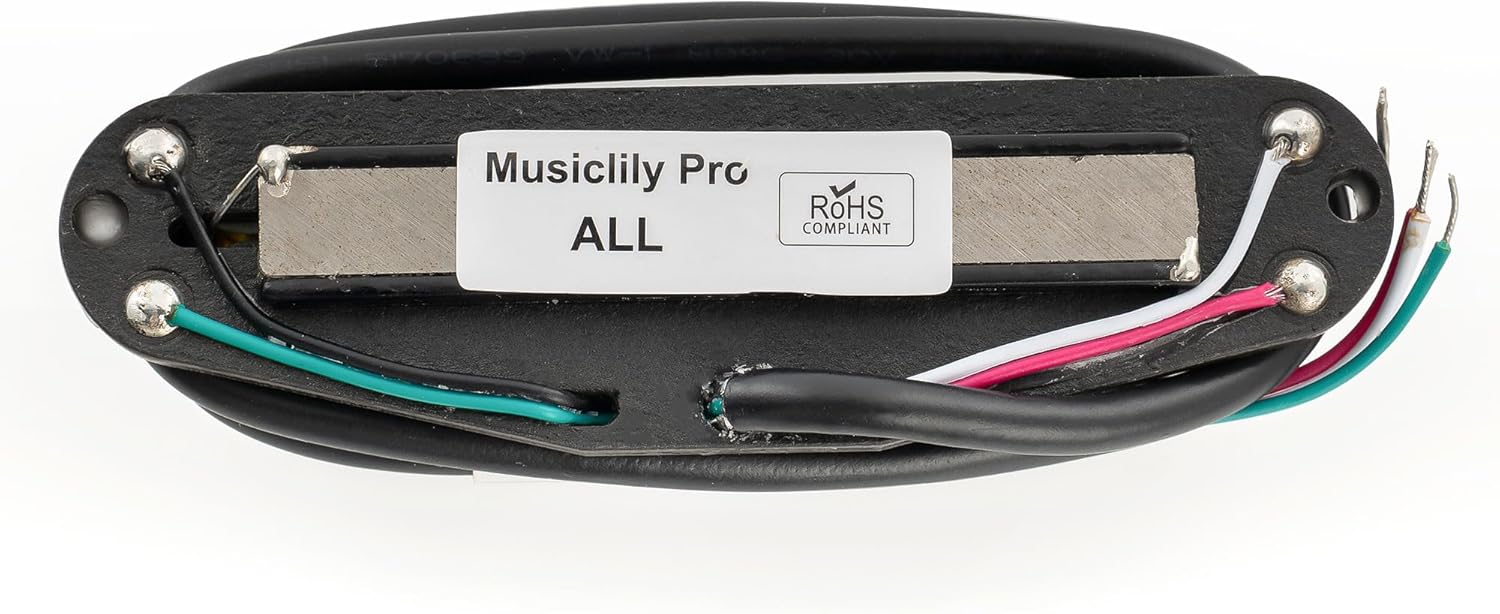 Musiclily Pro ST-DPLA Alnico 5 Dual Single Coil Sized Humbucker Pickup 6.2K for Strat Style Electric Guitar, Zebra Body Black Rail