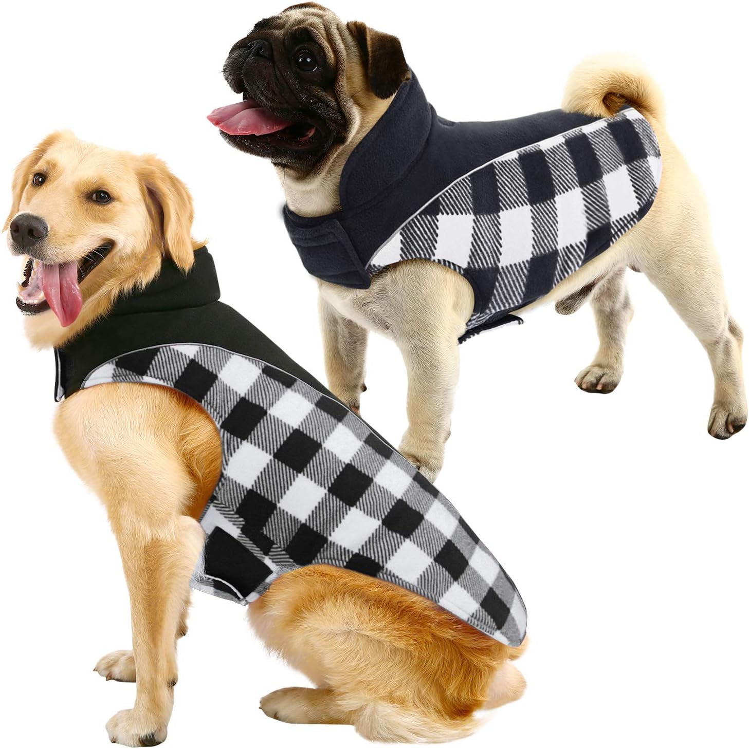 MIGOHI Winter Dog Coat, Reversible Waterproof Reflective Dog Jacket, British Style Dog Cloth for Cold Weather, Warm Pet Vest for Small Medium Large Dog for Winter : Pet Supplies