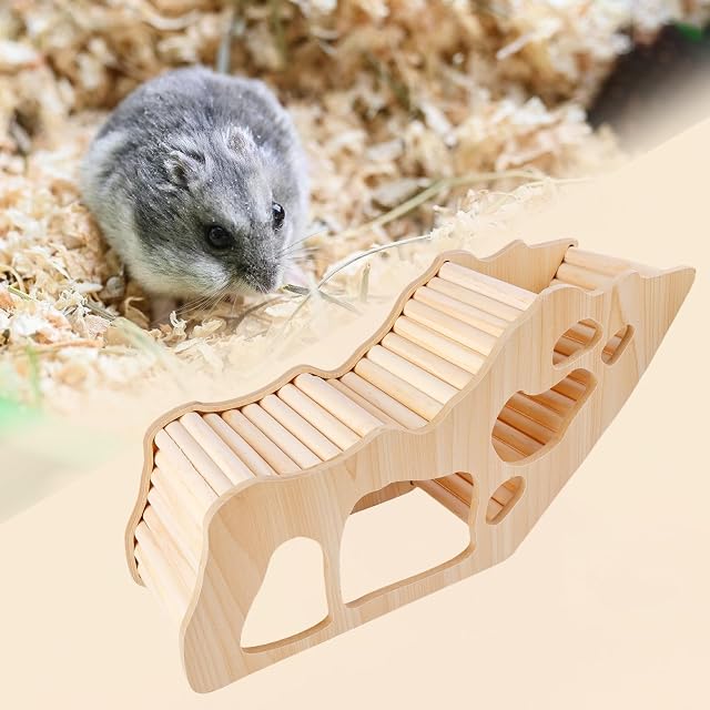 Foto 6 de 6 de WANDGU Escalera de escalada para hámster: casa de hámster de madera para hámster escondite accesorios…