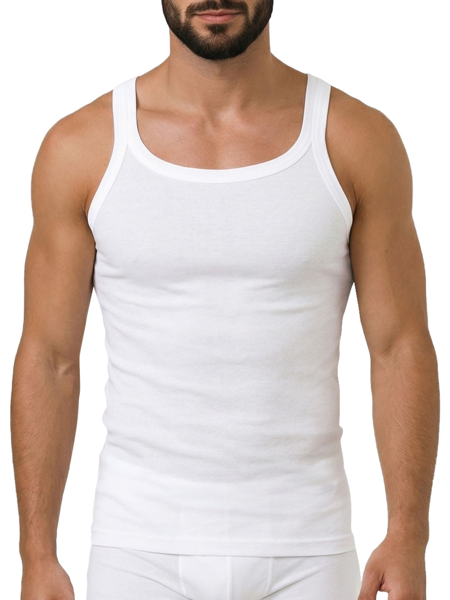 EGI Canottiera Uomo Filo di Scozia Spalla Stretta, Canotta Intima Vogatore Bianca in Cotone Pregiato e Traspirante, Made in Italy Alta qualità Art. 5410