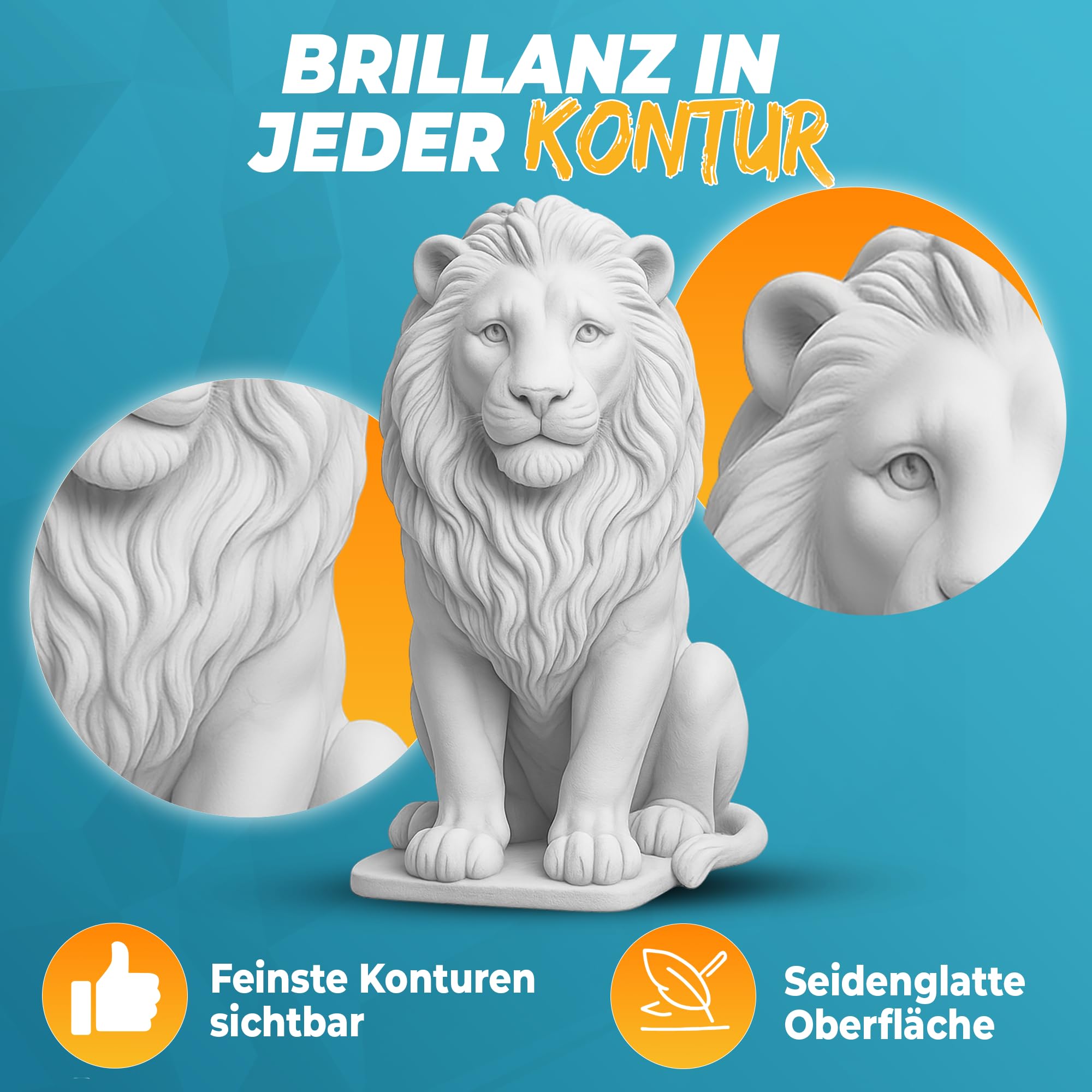Gießpulver Extra weiß, Premium Alabastergips mit extra hohem Weißgrad – Feine Gießmasse zum gießen in Silikonformen für Kunsthandwerk, Basteln Reliefs Profi Qualität. (9000, Gramm)