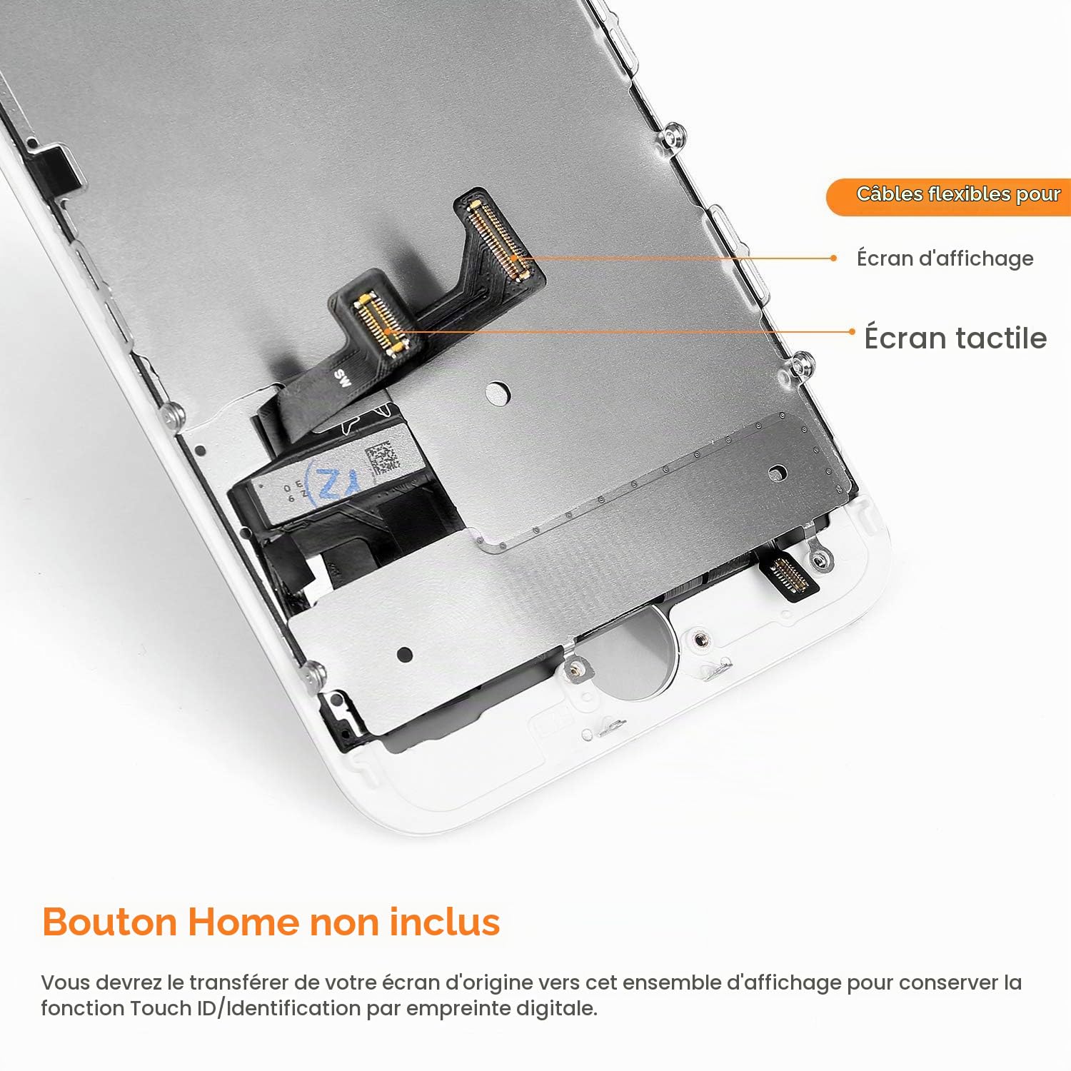 Remplacement Écran Complet pour iPhone 8 Blanc 4,7" avec Outils Réparation Caméra Frontale Capteur Proximité Haut-Parleur Feuille Adhésif Interne prédécoupés Verre Trempé Assemblé Blanc