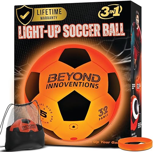 Balón de fútbol iluminado, regalos de fútbol para niños y niñas de 8 a 15 años de edad, pelota de fútbol que brilla en la oscuridad, tamaño 5, ideas