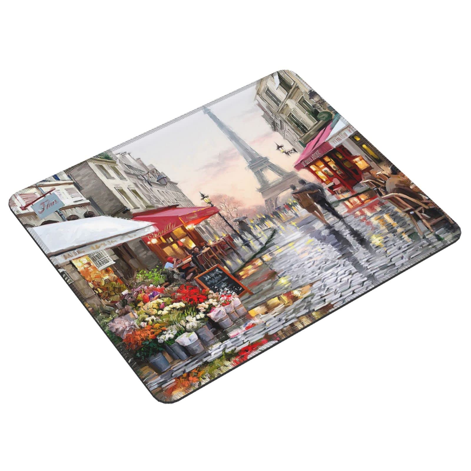 Alfombrilla De Ratón Rectangular Personalizada Con Diseño De París Al