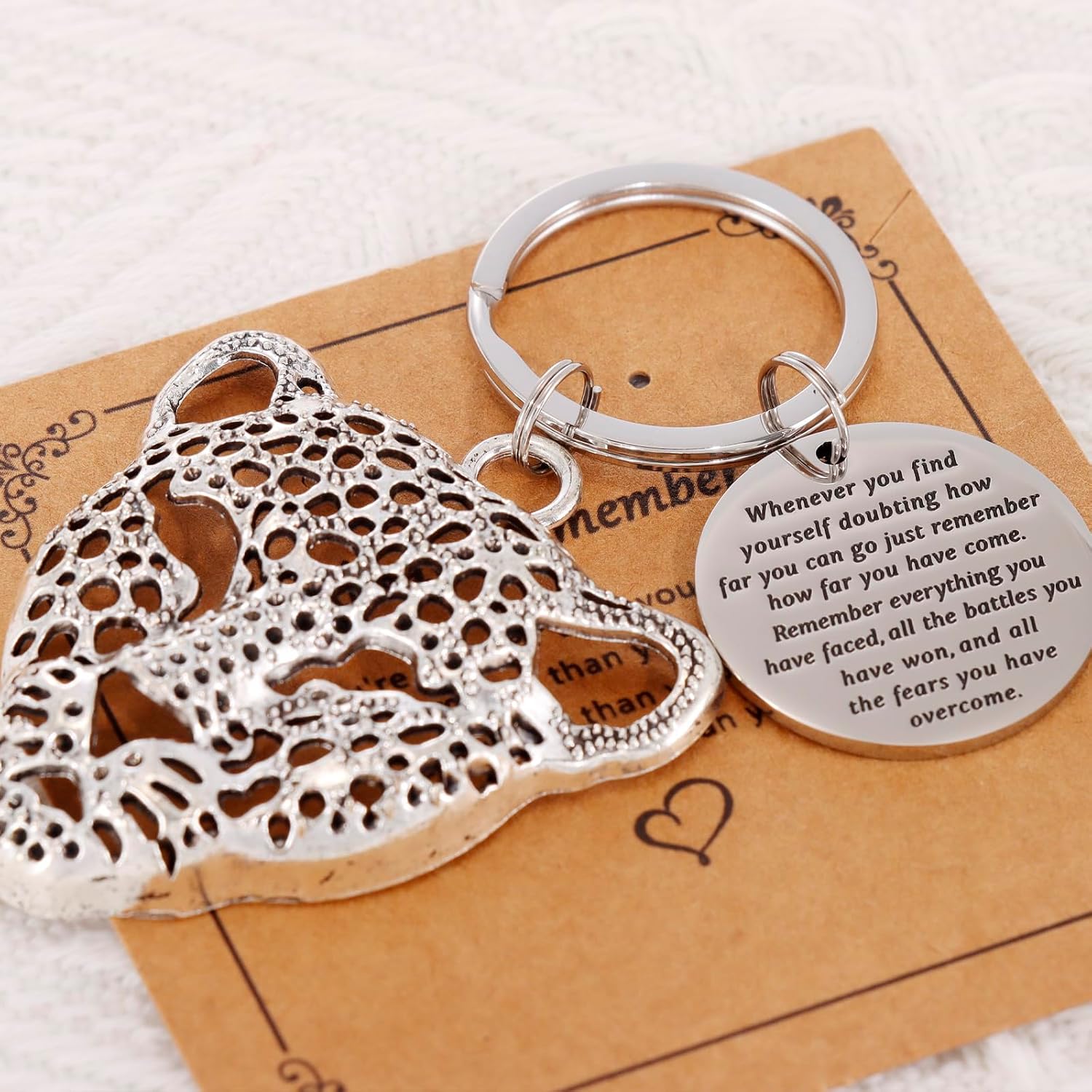 HUTIMY Cheetah Keychain for Women Gifts Leopard Charm Jewelry Set Ideas Cheetah Pendant Keychain - Image 4