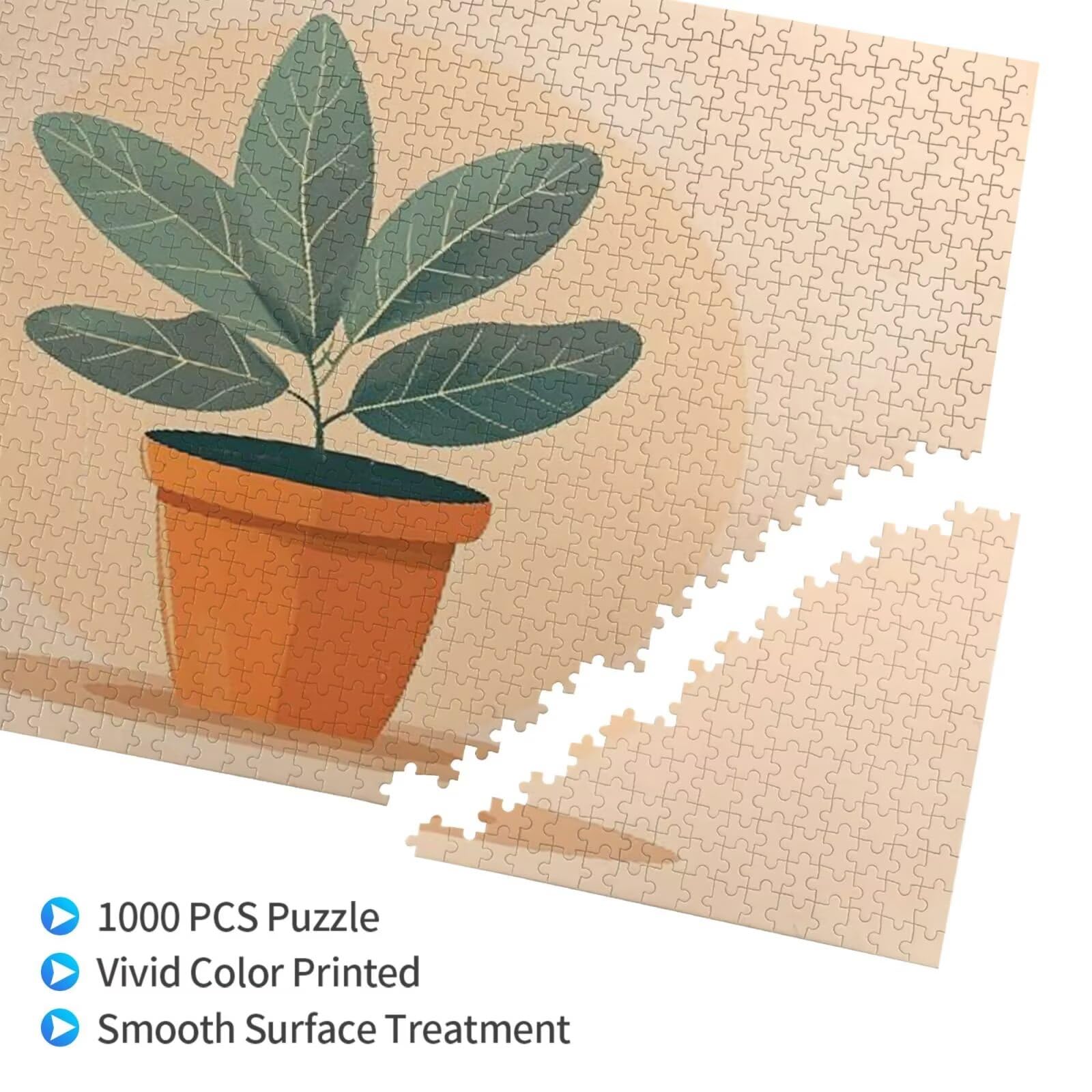Puzzles Paisaje 1000 Adultos, Puzzle Planta con Cajas y Cartel, Juego Clásico de Puzzle Arte para Entretenimiento Adultos, Regalos de Decoración del Hogar para Pasatiempos Creativos de Mujeres 2T-498