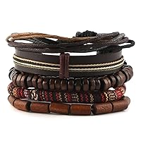 Algopix Similar Product 2 - HZMAN Mix 5 Wrap Bracelets Men Women