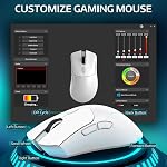 Attack Shark R1 Wireless Gaming Mouse,Tri-Mode Connection (2.4G/Wired/BT5.2),55g Lightweight Design,18K DPI Optical Sensor,HUYU 20 Million Key Life,Ergonomic Design,for PC/Laptop/Win/Mac(White)