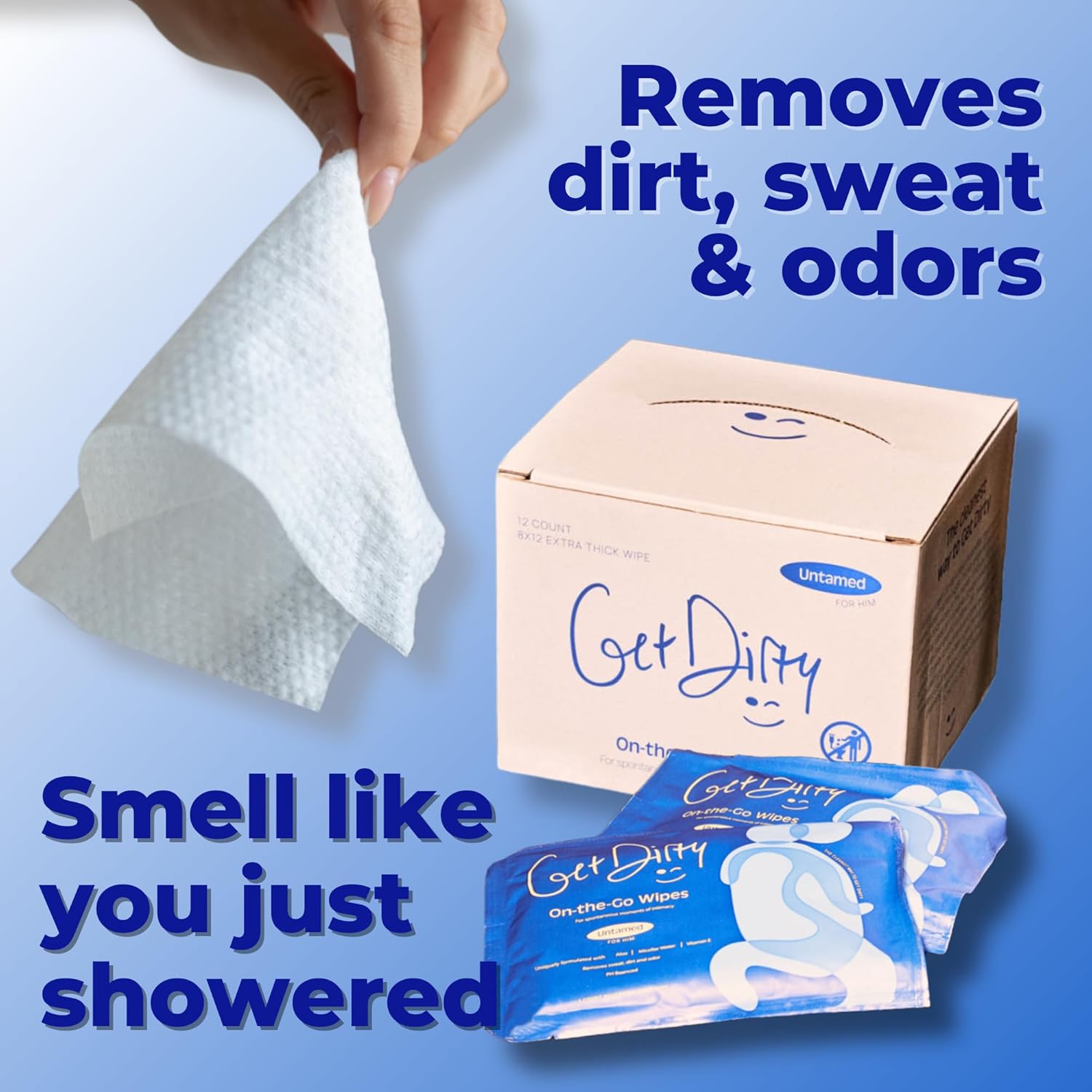 Wipes For Men - Easy, Discreet, Effective Intimate Wipes, Full Body Wipes for Men; Down There Wipes, Pack of 2 (24 Count)