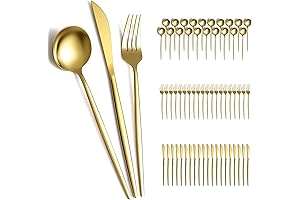 Evanda Gold Silverware Set with 60 Pieces for 20 People