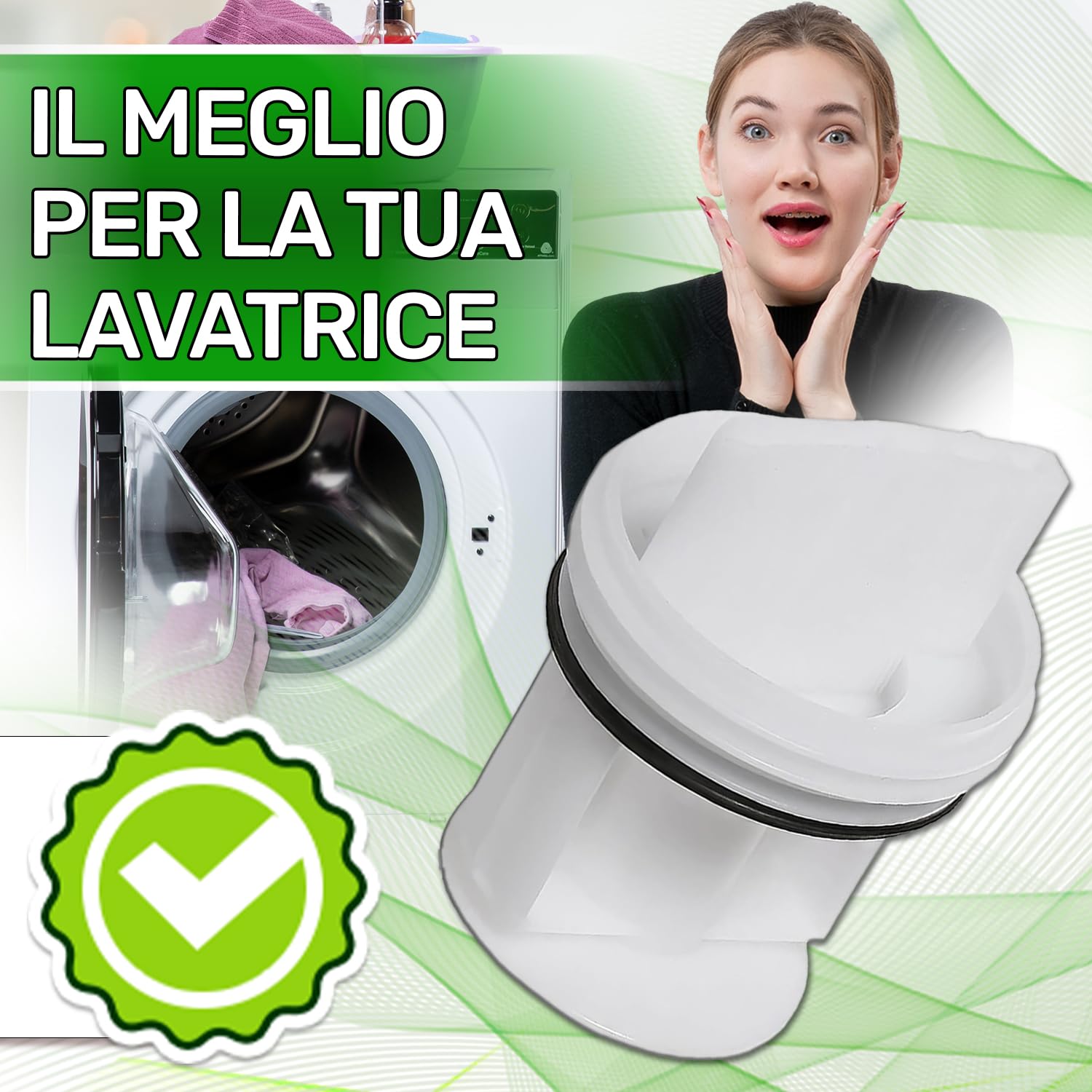Filtro Pompa Di Scarico Lavatrice 78x64 Mm ONIX TECH – Ricambio Per Bosch, Siemens, Balay, Neff – Codici 00647920, 00602008, 00605010