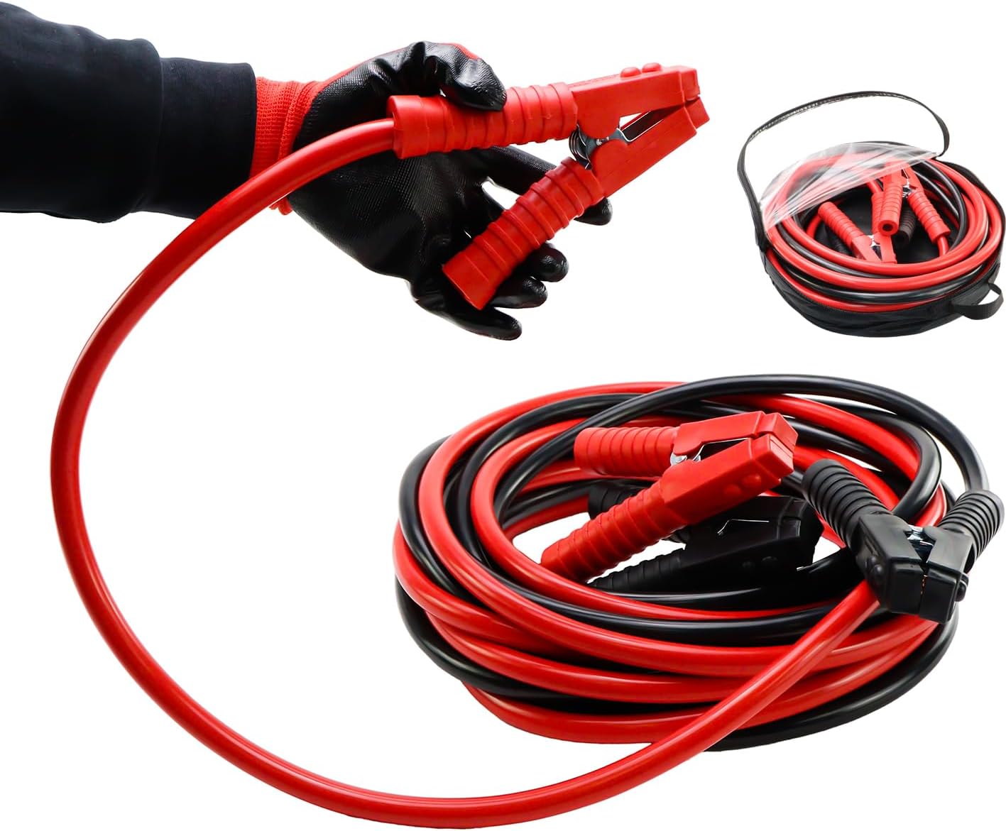2/0 Gauge 40 FT Heavy Duty Jumper Cables,5000Amp Automotive Booster Cables for 12V & 24V Cars, SUVs and Trucks, Jumper Cables Kit with Carry Case and Gloves