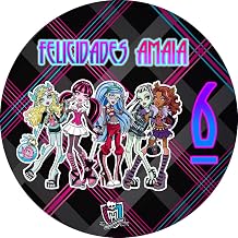 Wafer Monstrous Girls Round Personalised for Cake or Cake, Edible Paper Birthday Decoration, Edible Round Cake Wafers - Vegan and Gluten Free