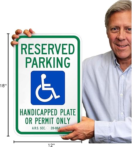 Miniatura 6 de SmartSign Cartel oficial de Arizona con inscripción para discapacitados o permiso solamente", Reflectante ACM.