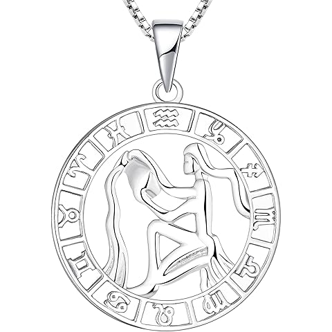 YL Constellation Necklace Sterling Silver Zodiac Pendant Astrology Horoscope Jewelry for Women