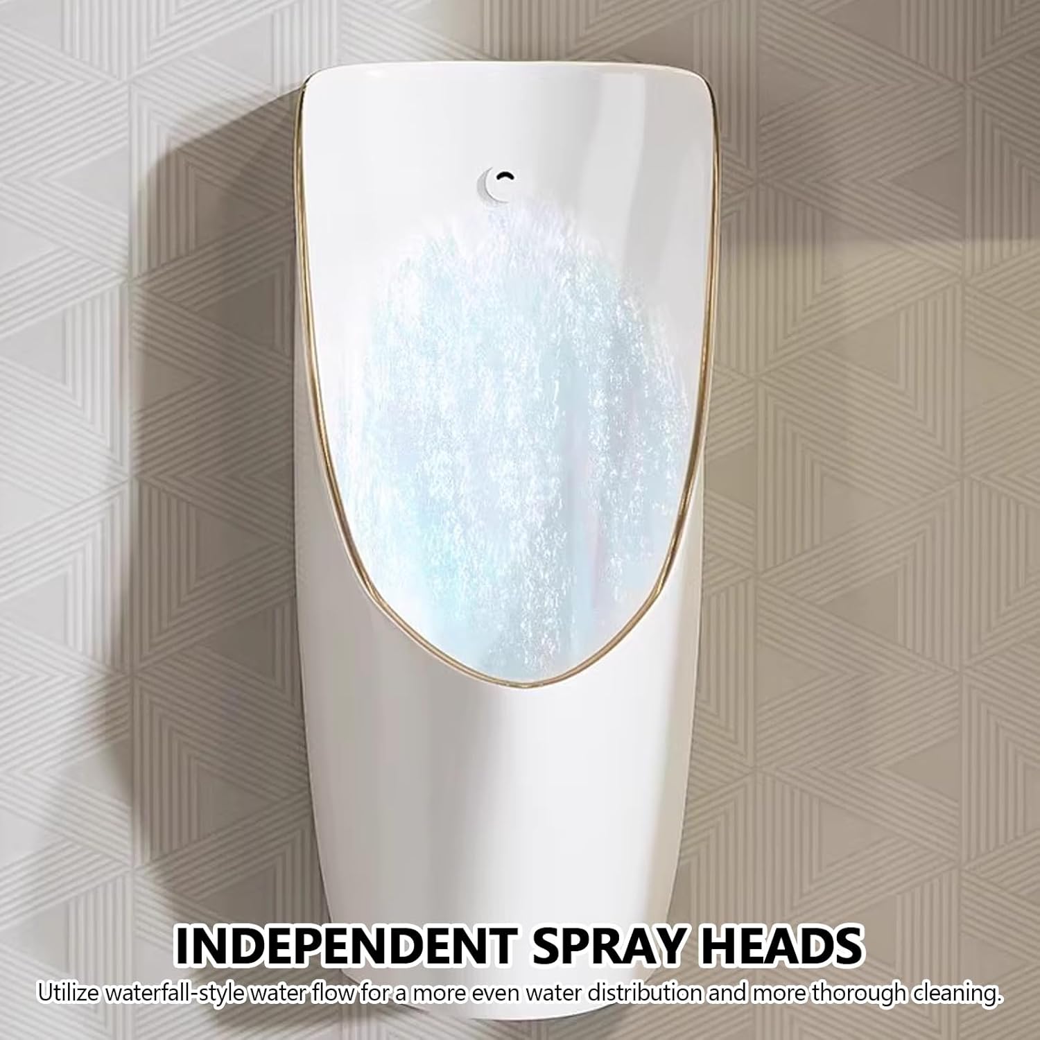 Commercial Washout Urinal, Automatic Wall Mounted High-Efficiency Flushing Urinal, Toilet Splash-Proof Urinal, For Home, Bar, Hotel