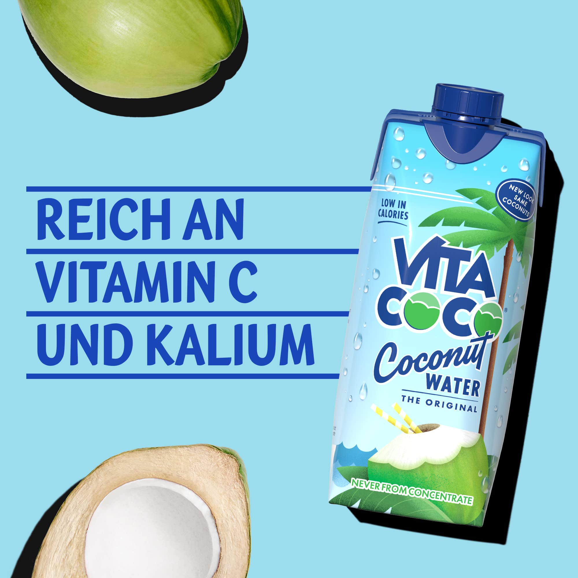 Vita Coco - Original Kokoswasser 12x330ml, glutenfrei, voll mit Vitamin C & Potassium, 12 x 330ml