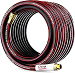 YASQA Tuyau de jardin lourd 100 5/8 pouce, preuve de fuite de l'entrepreneur durable Non Kink Easy Coil tuyau flexible noir & Tuyau d'eau 100ft