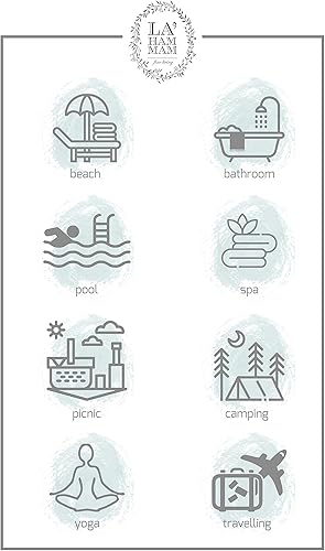 Miniatura 6 de Toalla de playa  Toallas de playa de algodón, fáciles de transportar, sin arena, altamente absorbentes, de secado rápido, toallas turcas para