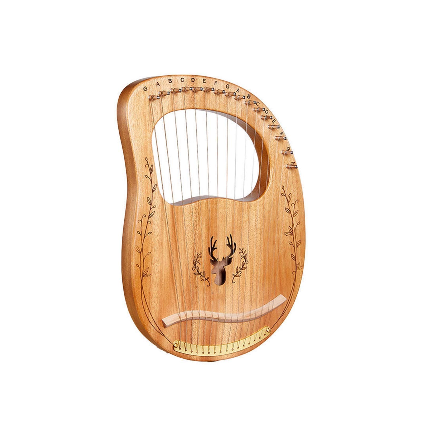19-strunowy drewniany ksylofon mahoniowy, instrument muzyczny typu harfa, świerk, świerk Lyle, instrument strunowy dla początkujących, drewniany (kolor: brązowy)
