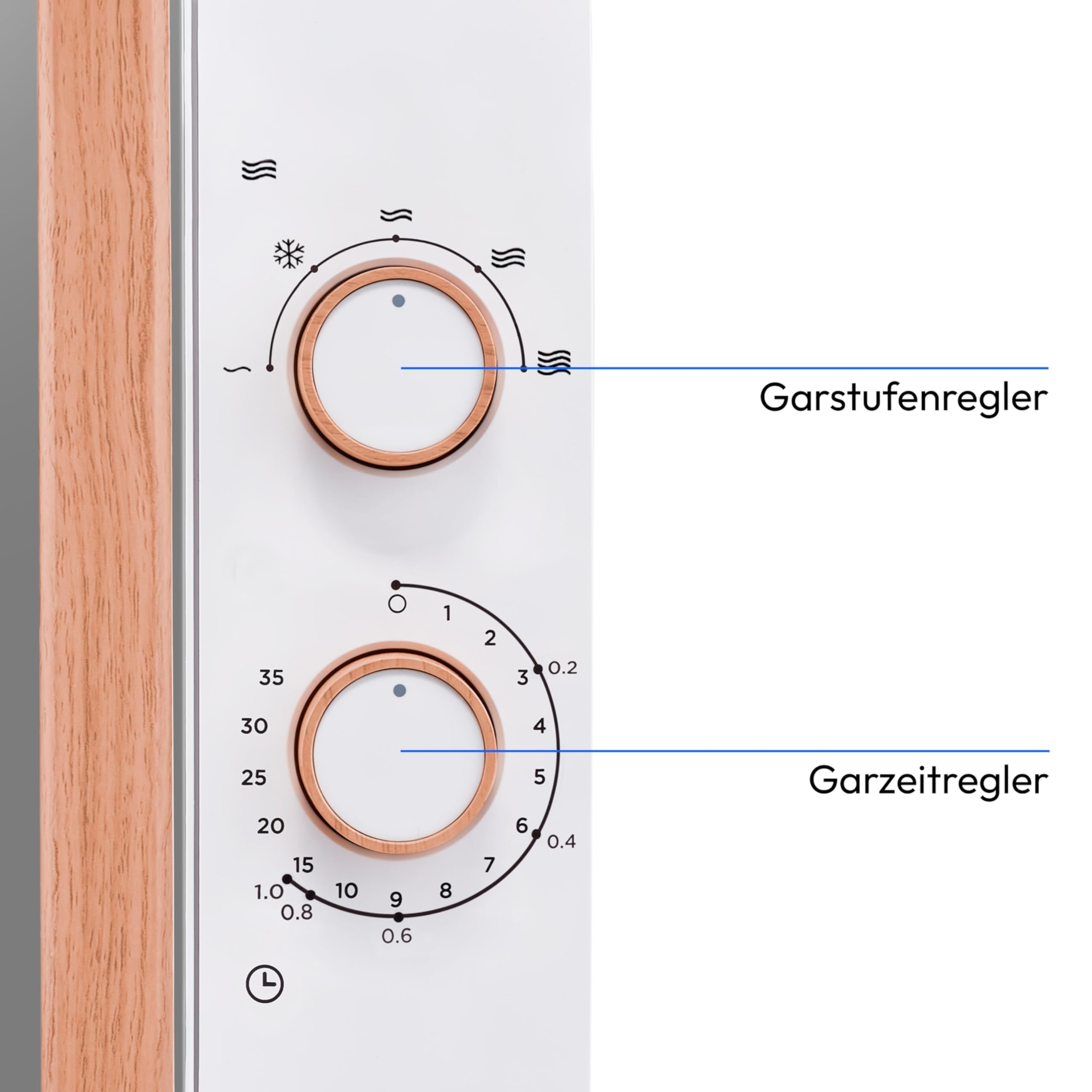MEDION Mikrowelle klein (Holzoptik, Freistehend, 20 Liter, 700 Watt, Verspiegelte Tür, 5 Leistungsstufen, Auftaufunktion, Zeitschaltuhr, MD10596) weiß
