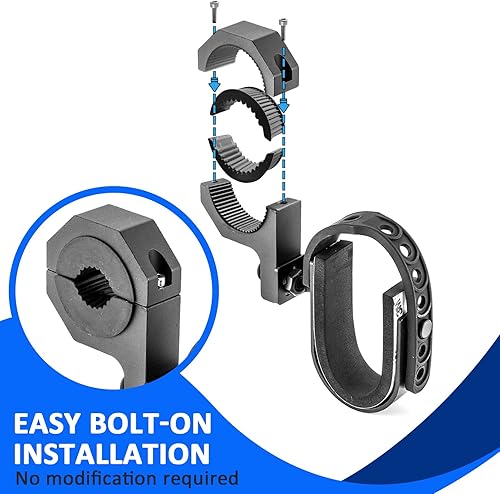 Miniatura 2 de Wsays Soporte para pistolas UTV, correas de goma ajustables para barras de rodillo de 1 a 2 pulgadas, compatible con Polaris RZR Ranger Fit Can Am