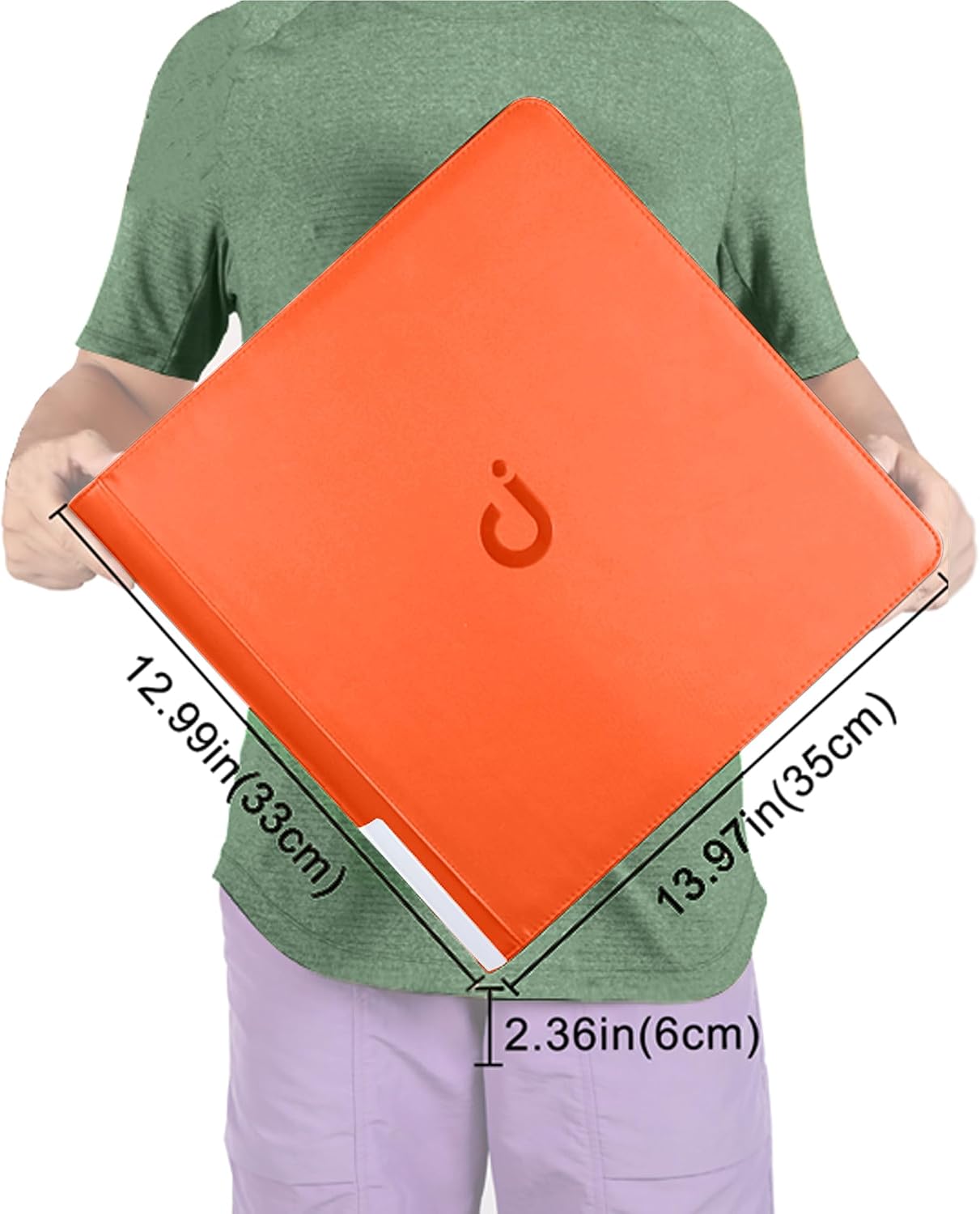 Premium Card Binder 12 Pocket - Fits 1200 Cards，3X4 Ringless Card Binder with Sleeves for Trading Cards & Sports Cards（Model D，Bright Orange）