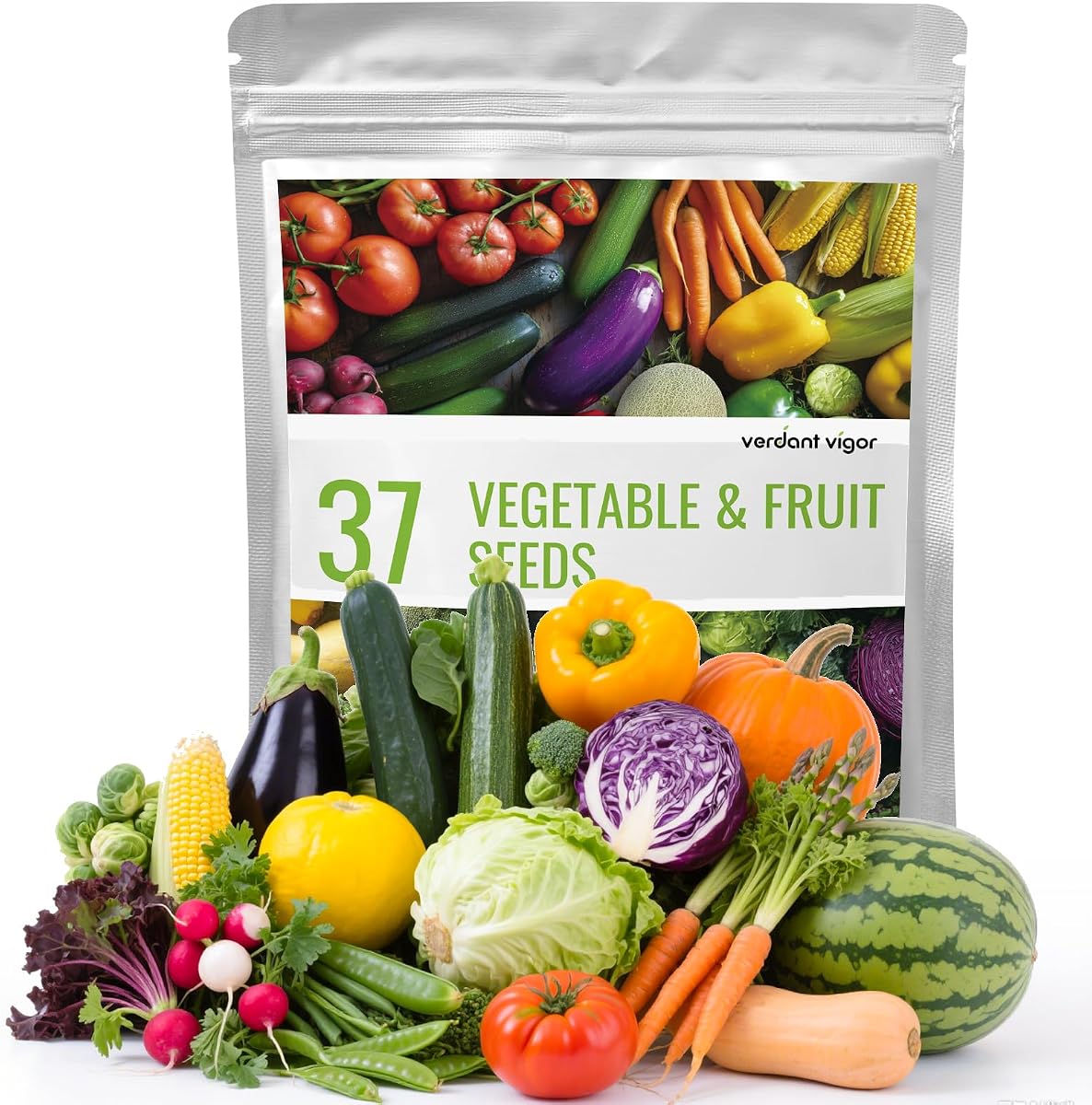 37 Varieties Vegetable Seeds Kit, 20000+ Non-GMO USA Sourced Heirloom Seeds | for All Seasons Planting, Easy for Indoor Outdoor Gardening