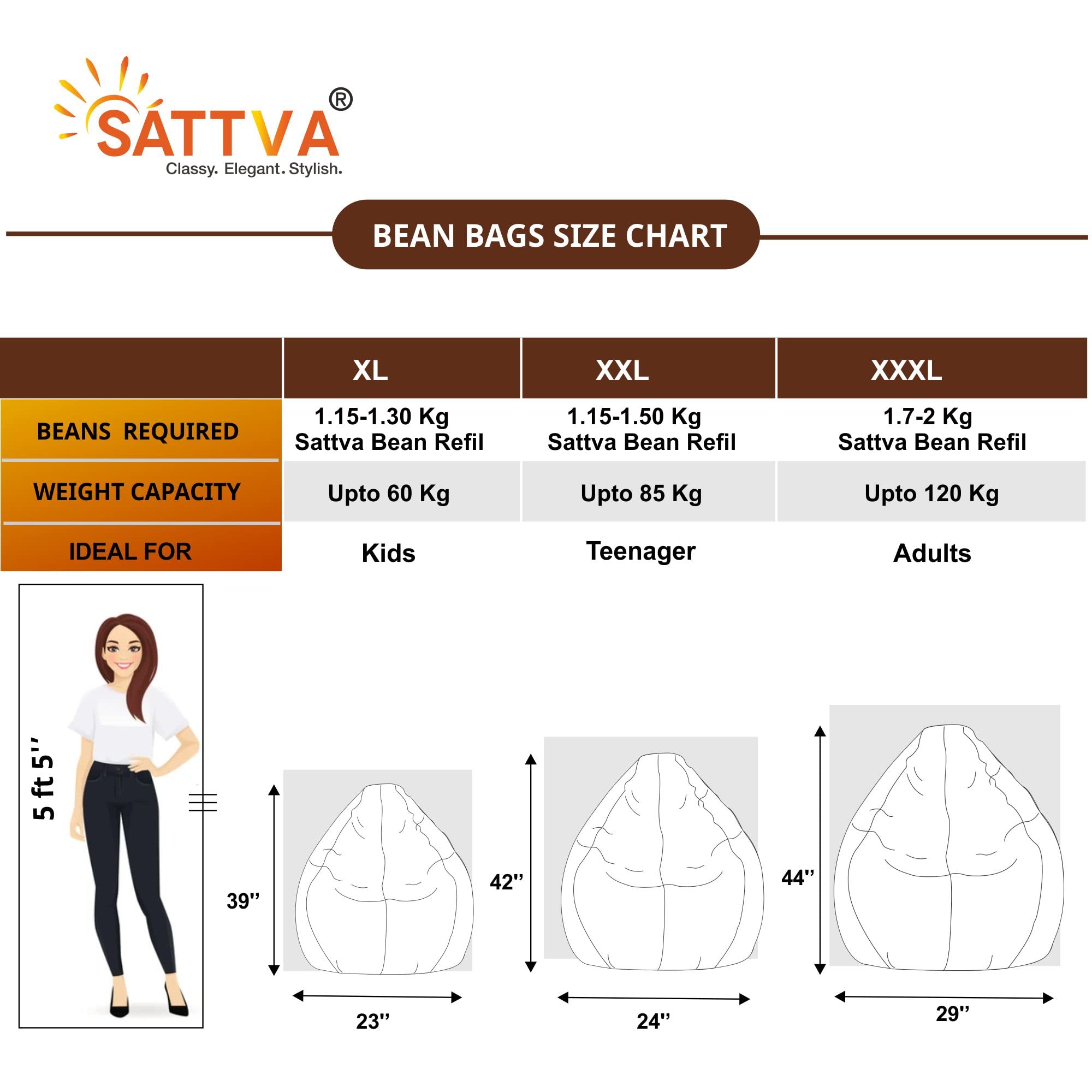 Sattva Classic XXL Bean Bag Cover (Without Beans) - Black with Pink Piping