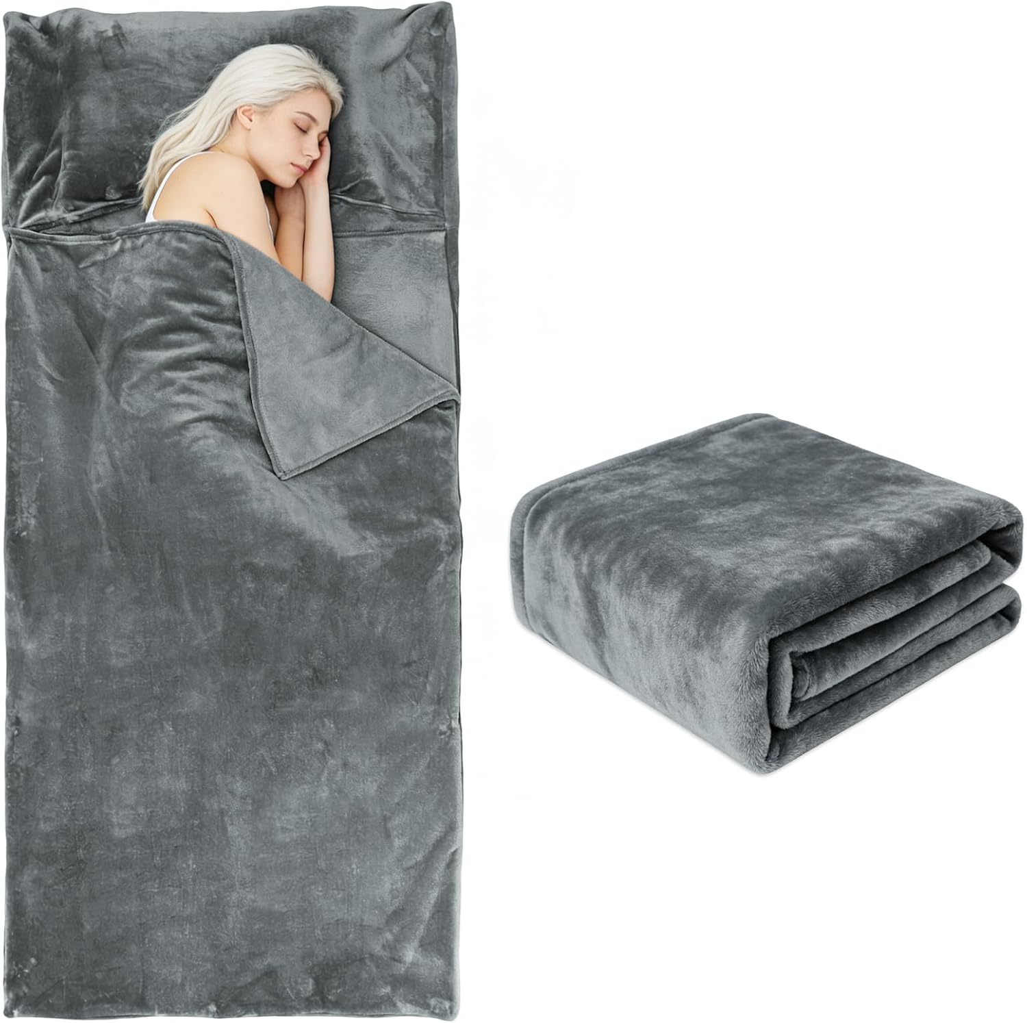 Tuphen Flannel Sleeping Bag Liner, XXL Fluffy Adult Sleeping