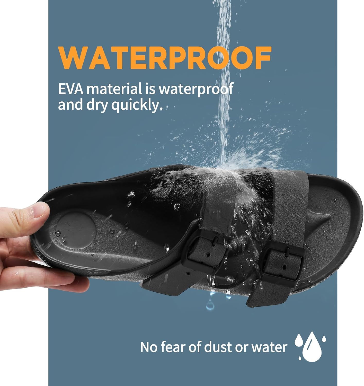 YUHITYGZGS Unisex Comfortable EVA Sandals with Arch Support, Adjustable Buckle, Summer Beach Slide Sandal for Women and Men - Image 2