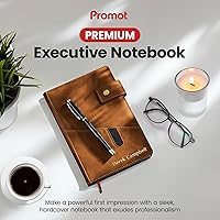 Vista 2 de Promot Personalized Notebook - A5 Lined Leather Bound Journal for Writing Women Men - Hardcover Executive Notebook, Daily Journal, Travel Diary