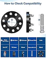 Vista 7 de Espaciadores de rueda de 5x4.75 para Blazer Camaro Corvette S10, XLR Eldorado, espaciadores de rueda de 20mm 5x120.65 de 70.3mm centrados en el cubo