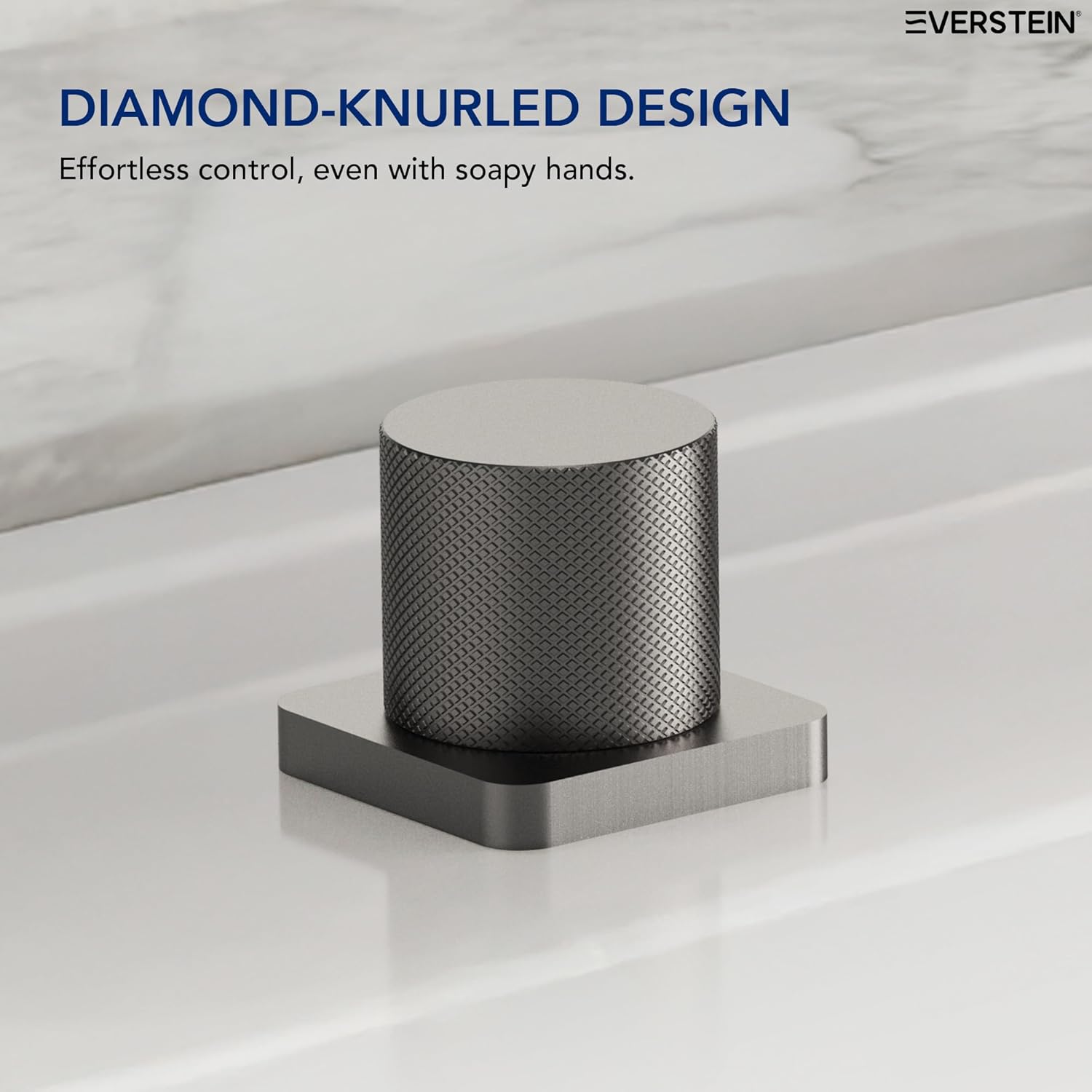 Bathtub Faucet Set - Deck Mount 2-Handle Wide Waterfall Tub Spout with Anti-Slip Handles and Ceramic Cartridge,Brushed Nickel