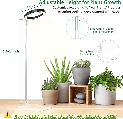 Miniatura 4 de Luz de cultivo de plantas, luz LED yadoker de espectro completo para plantas de interior, altura ajustable, temporizador automático, bajo voltaje