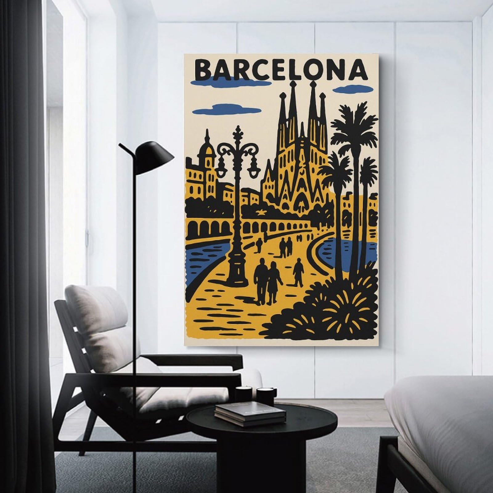 Junmoney Decorative Canvas Print Barcelona Travel (4), 20x30inch(50x75cm), for Office, Study Or Home Workspace, Decorative Artwork for Productive Spaces
