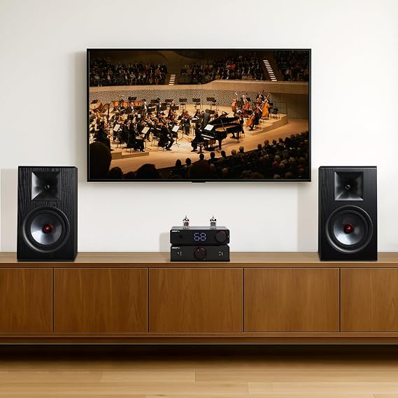 AIYIMA P600 6.5 Bookshelf Speakers for Desktop, 6 Tilted Design & Carbon Fiber Woofer & Horn Silk Tweeter, 30Hz-20kHz 2-Way Passive Speaker for Home Audio Stereo Amplifier