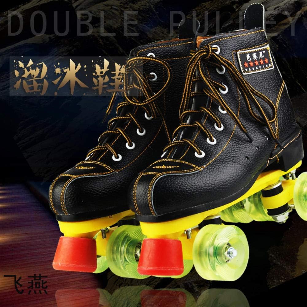 Quad Roller Skate Special Roller Skating Shoes for Men and Women Boys and Girls lace-up Shoes/Black