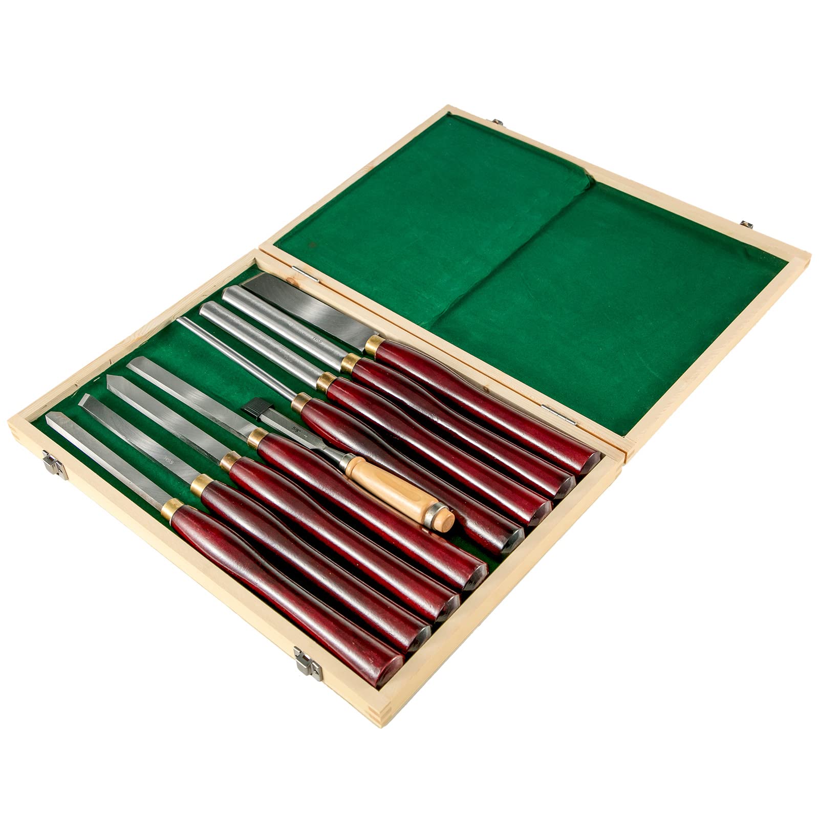 VEVOR Stechbeitel-Set, 8-teilig, Drehmeißel, 17 cm, Holzbearbeitungsmeißel, Holzmeißel, Drehwerkzeuge, Holzwerkzeugkasten für Holzschnitzerei, Wurzelschnitzerei, Möbelschnitzerei, Drehmaschinen