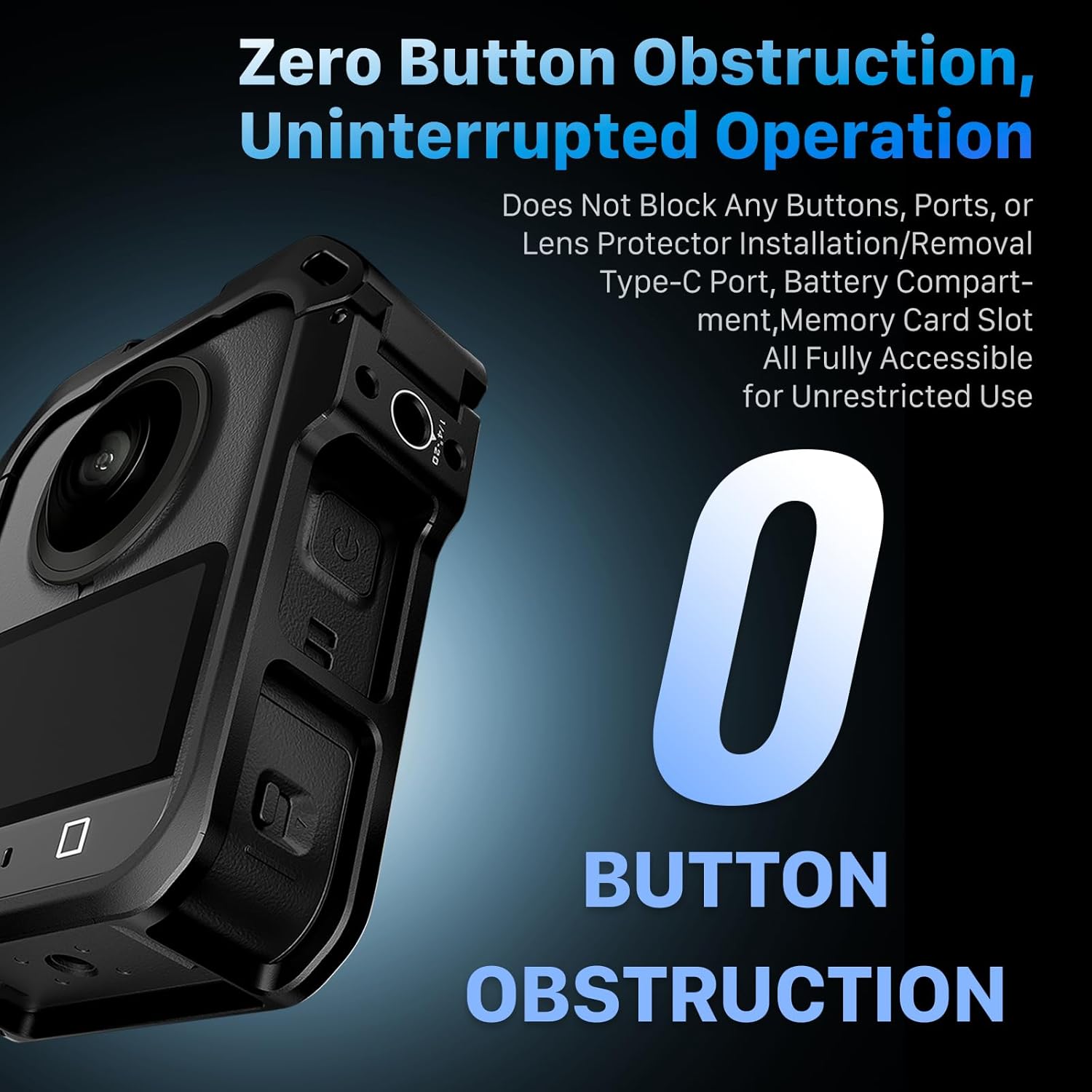 Tilta Camera Cage Horizontal Mounting Kit Compatible with DJI Osmo 360 | Quick Release | 1/4"-20 Mounts | Cold Shoe & Strap Slot | Lightweight Magnesium Alloy Frame – Black - Image 8