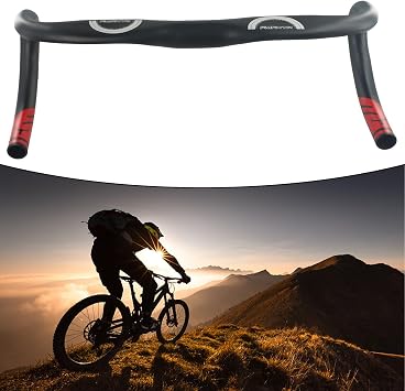 Road Bike Drop Handlebar 6061 Aluminum Alloy 318mm x 420mm Matte Black Lightweight Curved Bar for Cycling Racing and Training
