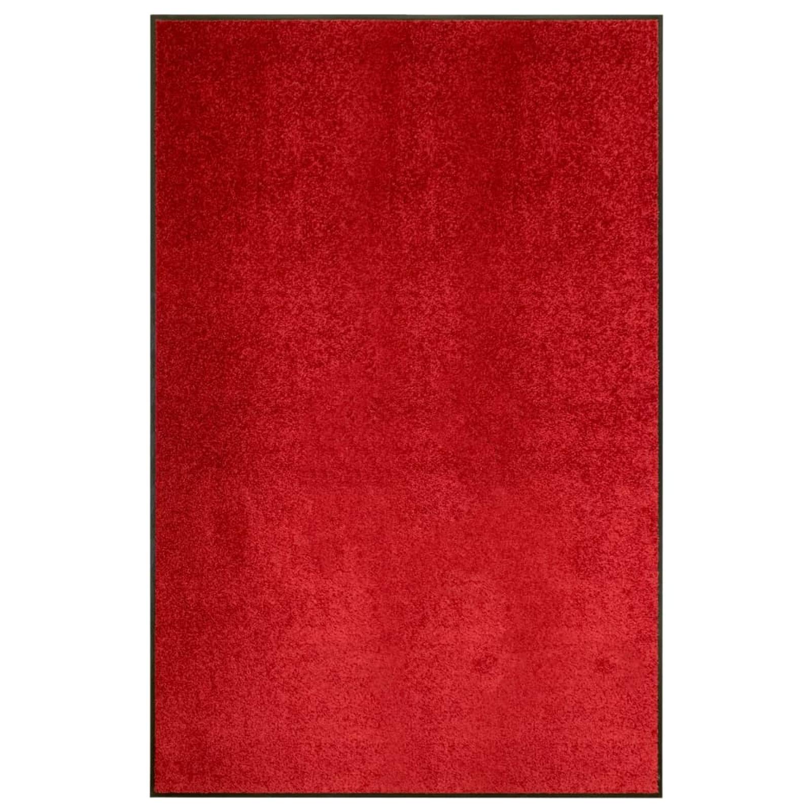 Wycieraczka nadająca się do prania, czerwona, 120 x 180 cm, wycieraczka do wewnątrz i na zewnątrz, gumowa mata podkładowa, antypoślizgowa mata wejściowa, skrobaczka do butów, super chłonna mata