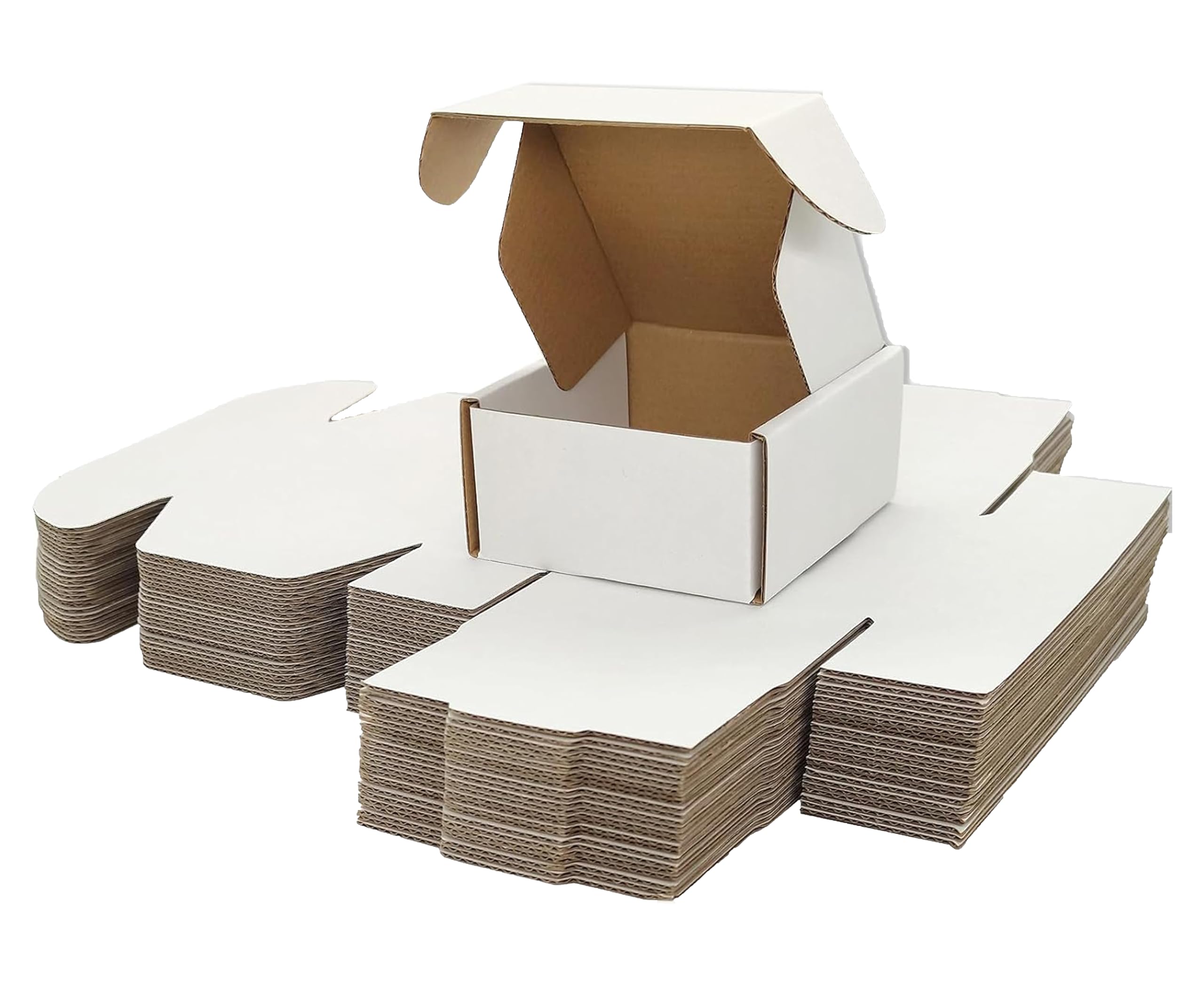 Prockage 4x4x1.5 inches White Mailer Corrugated Shipping Boxes, Small Mailing Boxes for Small Business, Gift Packing, Ecommerce Packing, Moving and Storage (Pack of 50) (B0D6R1NB5P) Amazon Price History, Amazon Price Tracker