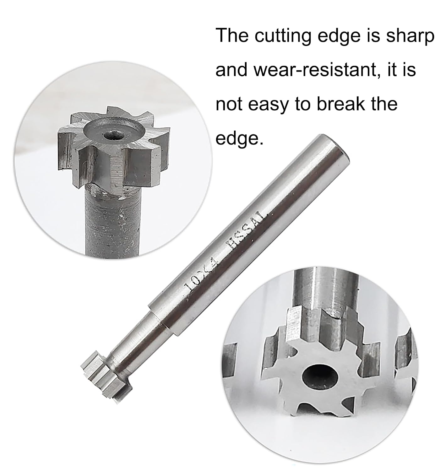 NACX HSS-AL T Slot End Mill Milling Cutter, 14mm Cutting Dia 2mm Depth 8mm Straight Shank, for Moulding Steel Carbon Iron Alloy