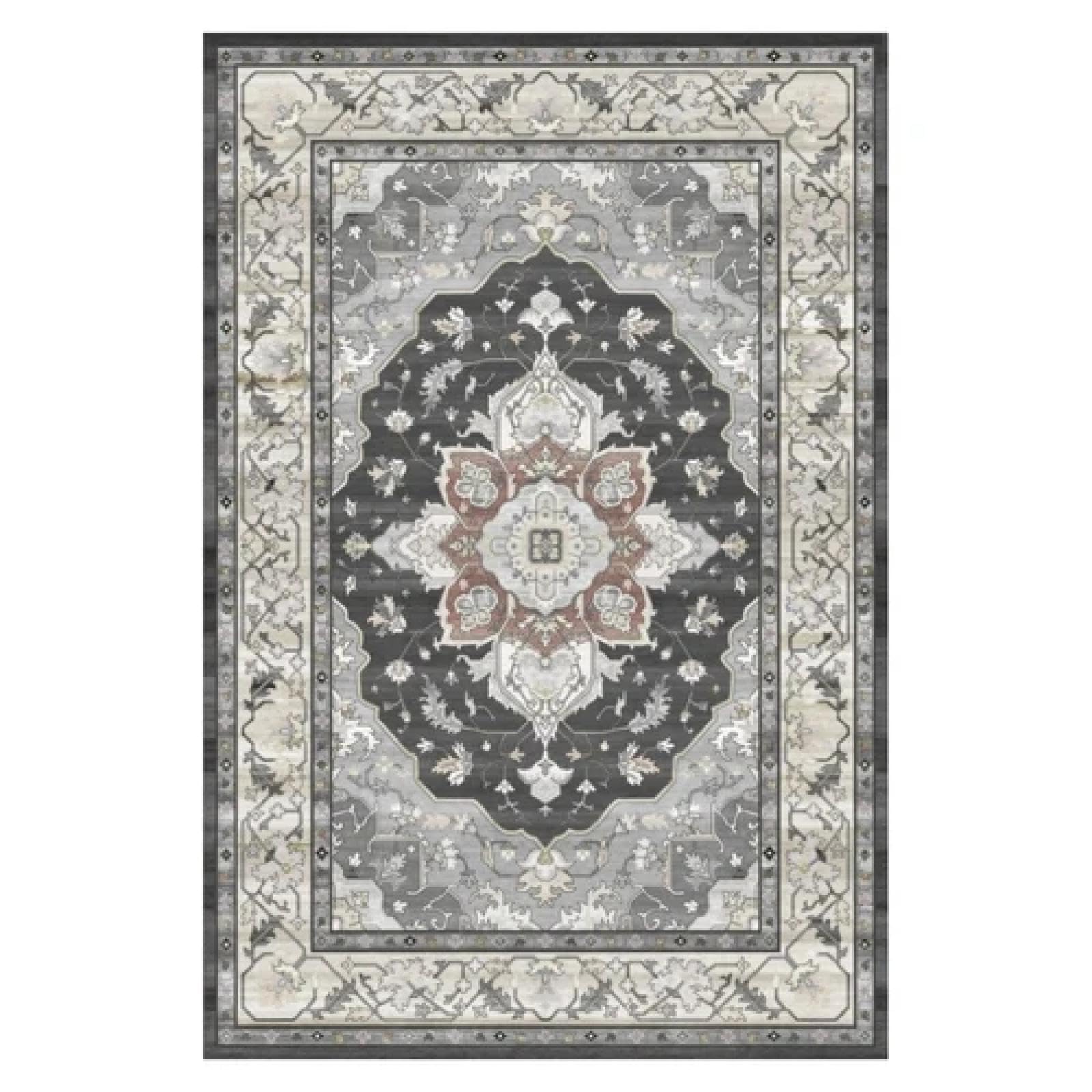 Tapis de salon 140x200 cm rétro américain, revêtement moelleux et doux style vintage