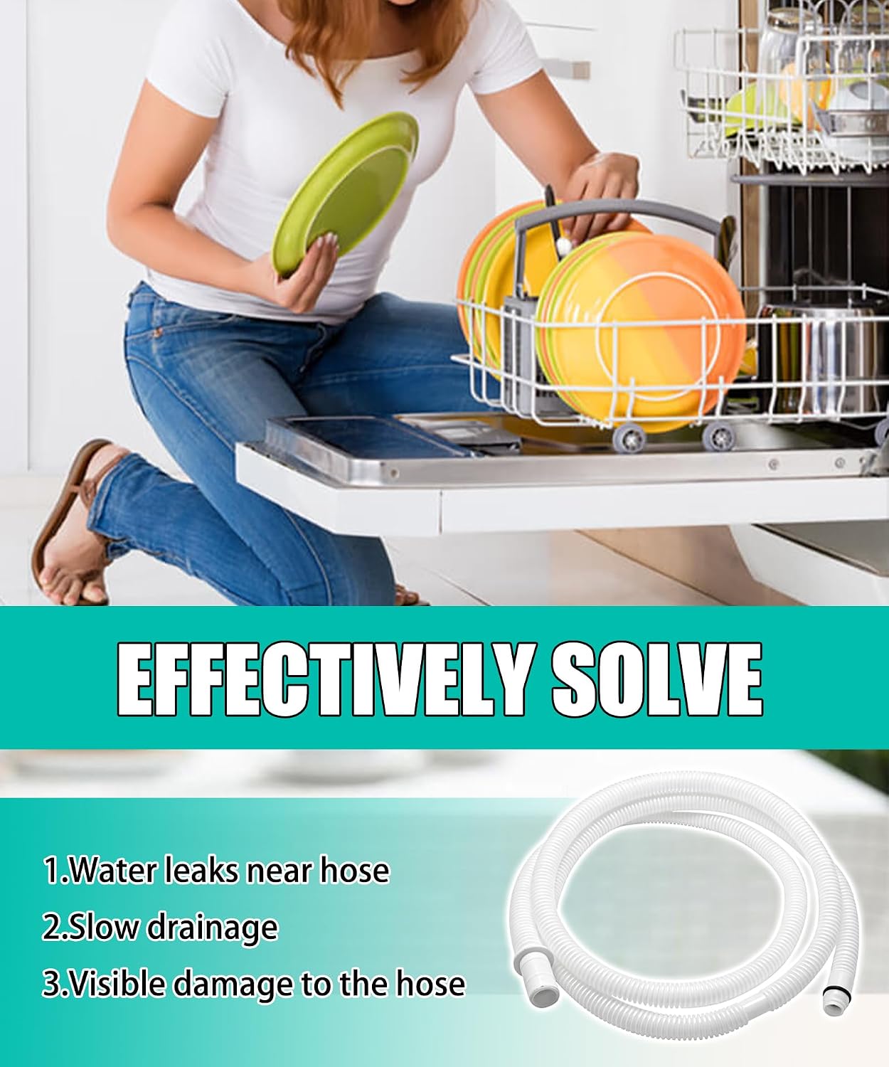 00744881 Dishwasher Drain Hose Compatible with Bosch Dishwasher,Replace 00744881 PS8737004 3189138 AP5691300 etc