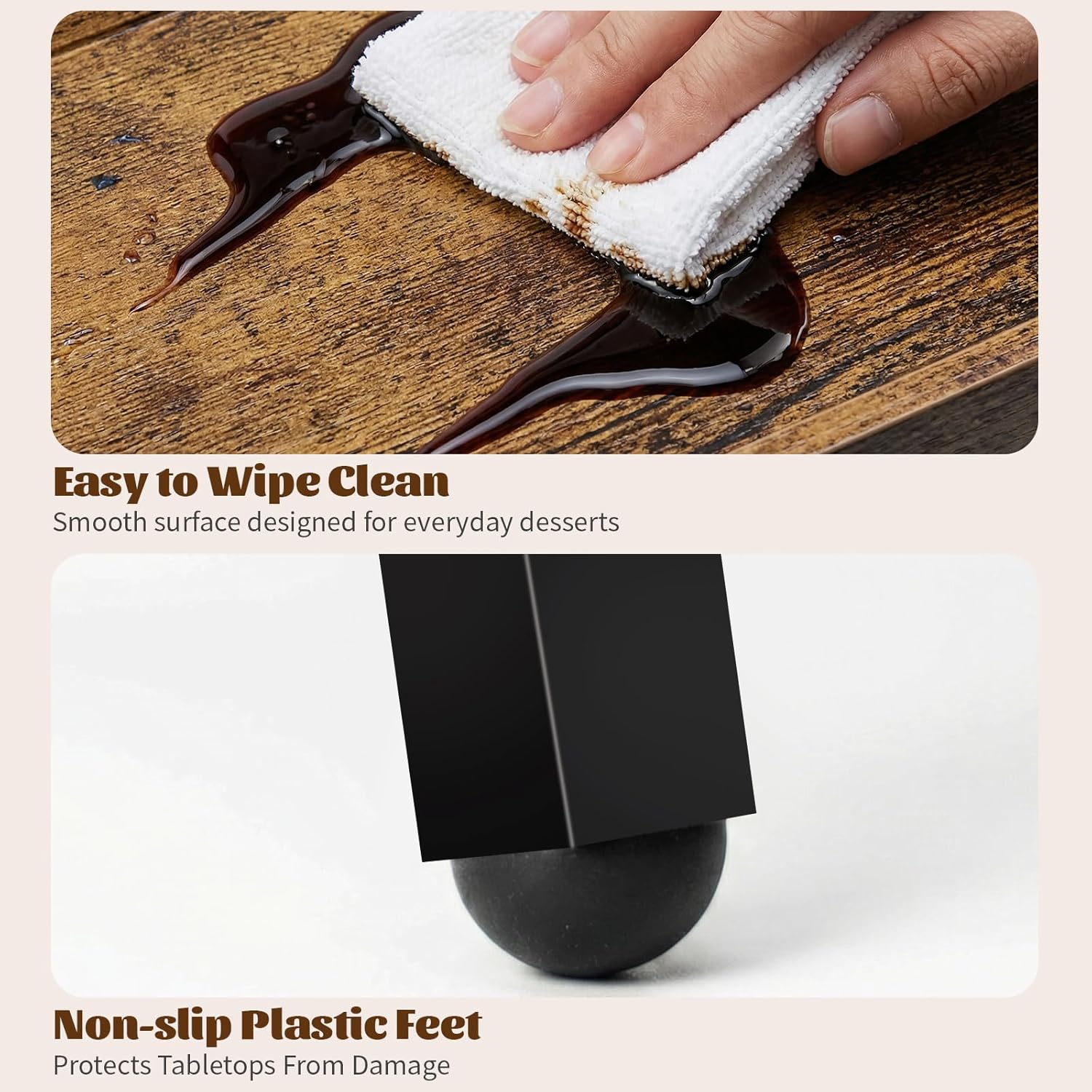 Cupcake Stand, 3 Tier Serving Tray Foldable Tiered Tray Stand Dessert Table Display Set Risers Display Stands Rustic Farmhouse Decor Food Tray for Cupcakes, Charcuterie, Fruit & Veggie